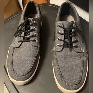 Crevo Men's Charcoal Canvas Boat Shoes